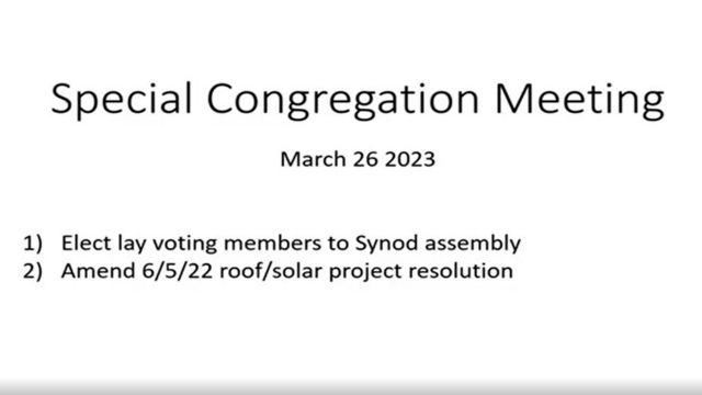 Saint Luke Special Congregation Meeting- 3.26.23